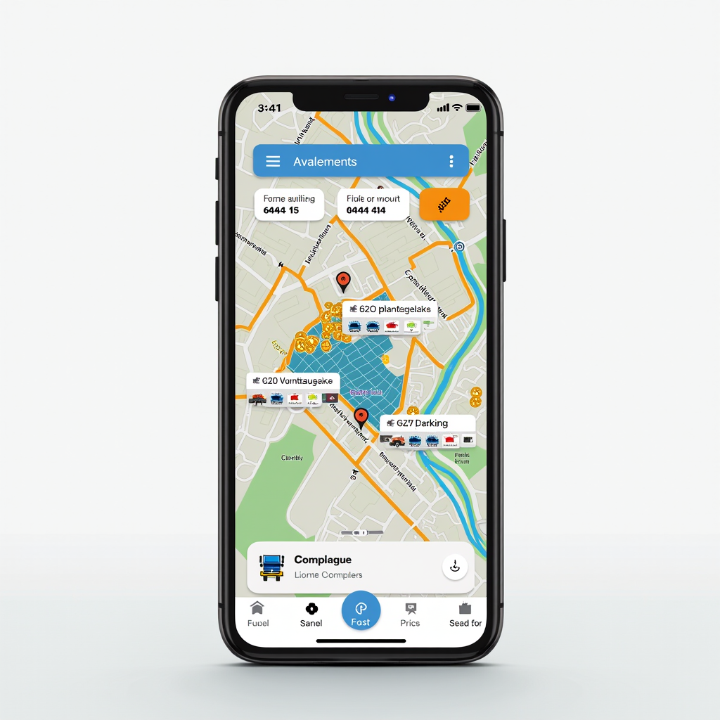 Interface de l'application mobile Paris Stationnement montrant la carte interactive des places disponibles en temps réel, avec zones colorées selon les tarifs et indicateurs de disponibilité