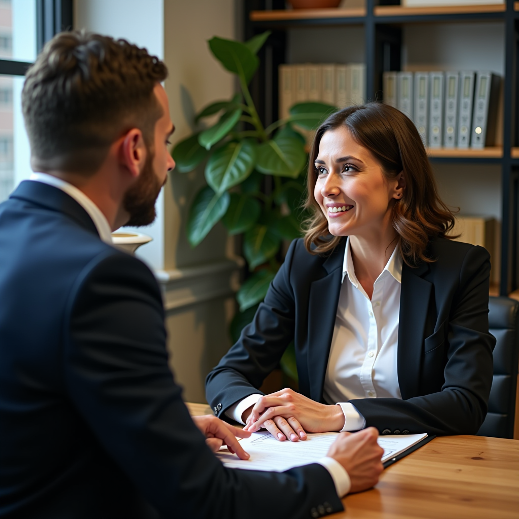 Conseiller juridique accompagnant un client concerné par une suspension de permis de conduire dans un cadre professionnel et rassurant